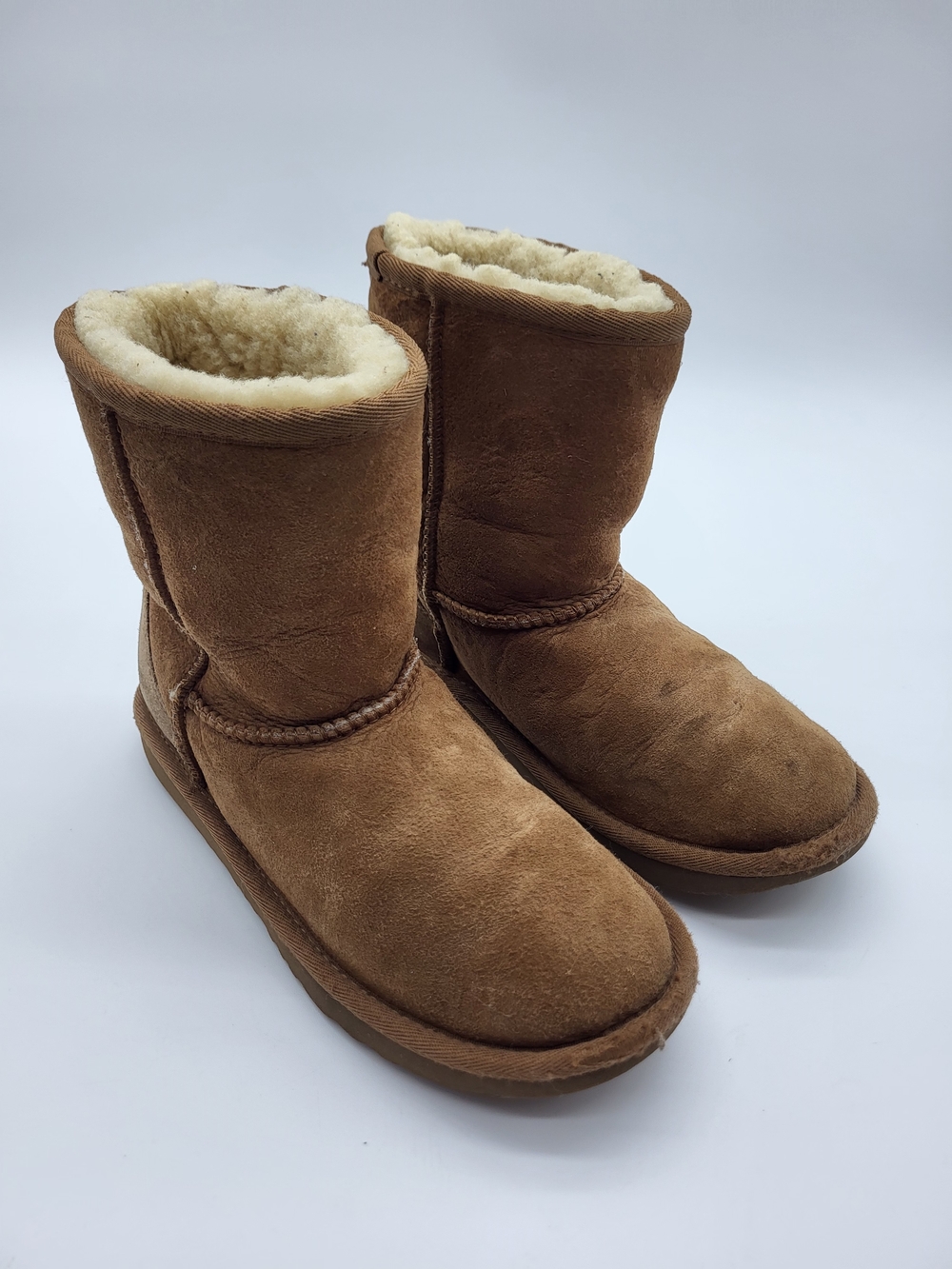 Classic Kids Shearling Lined Cozy Suede Winter Boots - Chestnut